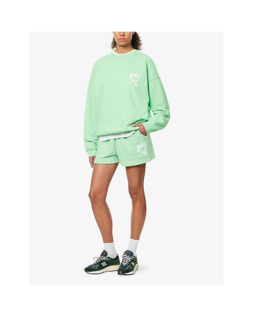ADANOLA Ace Logo-Print Cotton Sweat Shorts in Green | Lyst UK ADANOLA Ace Logo-Print Cotton Sweat Shorts in Green | Lyst UK