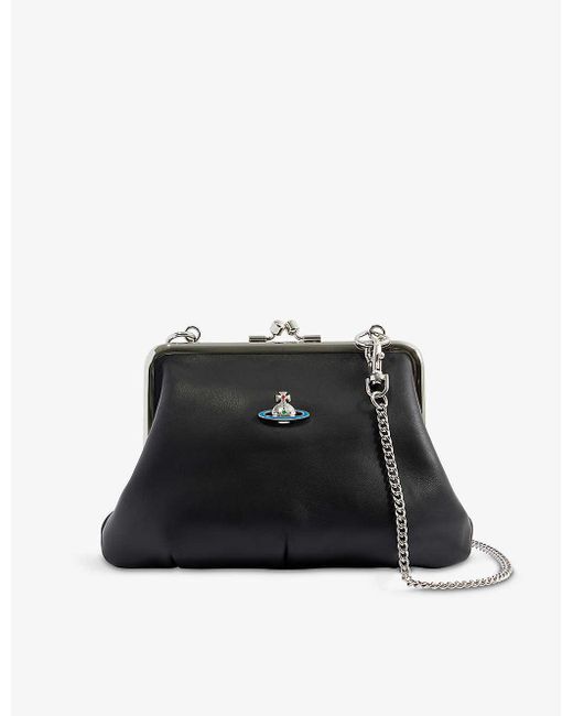 Vivienne Westwood Granny Frame Logo-plaque Leather Cross-body Purse in ...