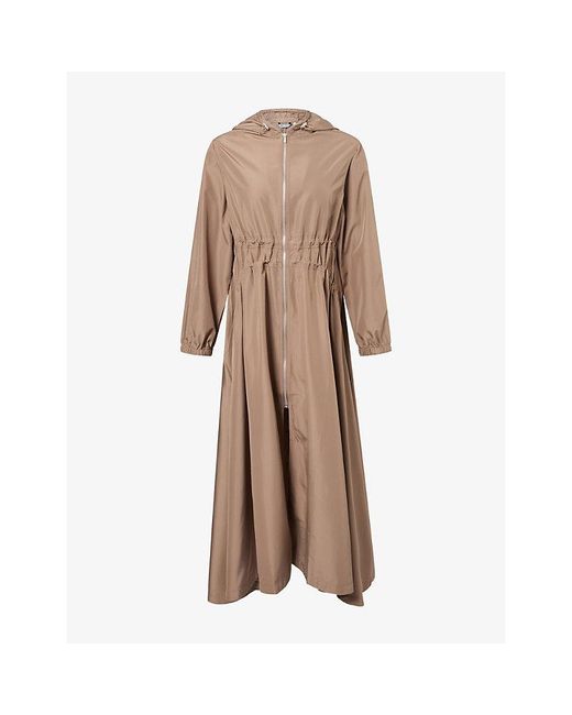 Kayanee Natural City Cinched-Waist Soft-Shell Coat