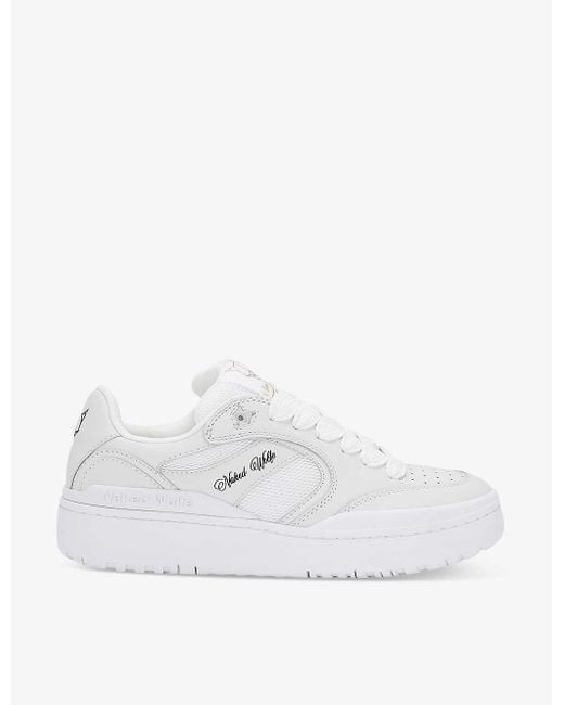 Naked Wolfe White Ambition Brand-patch Low-top Leather Trainers