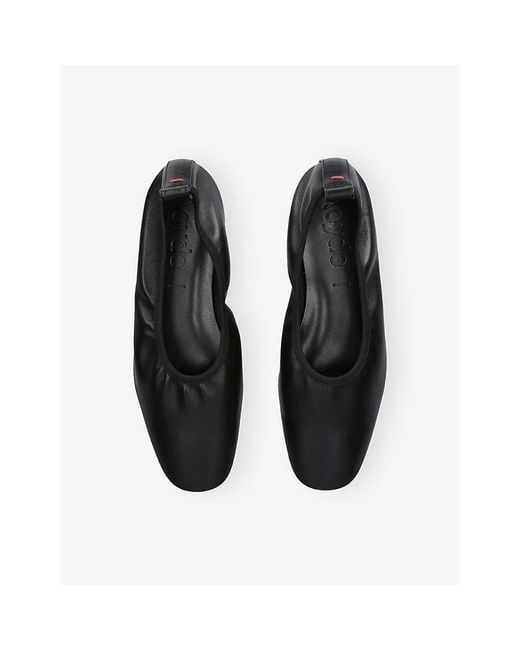 Aeyde Black Dex Leather Ballet Flats
