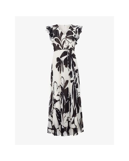 Phase Eight Black Uma Floral-Print Woven Maxi Dress