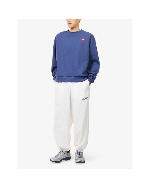 The North Face Blue Relaxed-Fit Crewneck Cotton-Blend Sweatshirt for men