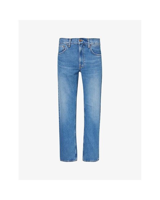 Nudie Jeans Blue Gritty Jackson Straight-leg Mid-rise Jeans for men