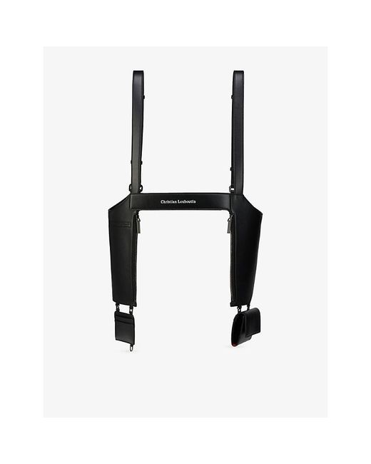 Christian Louboutin Black Branded Leather Harness Vest for men