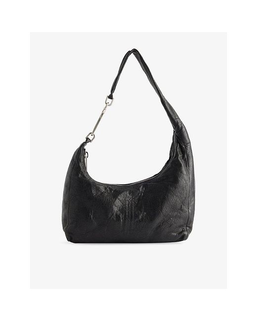 Rick Owens Black Small Gemini Leather Shoulder Bag for men