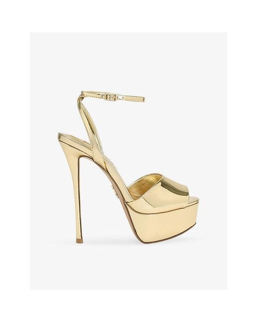 Steve Madden Metallic Jezzica Platform Faux-Leather Heeled Sandals