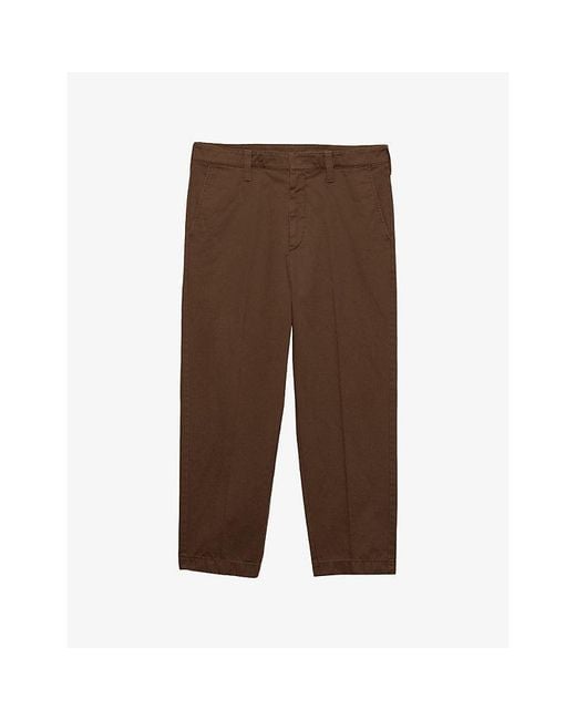 Prada Brown Cotton Gabardine Trousers for men