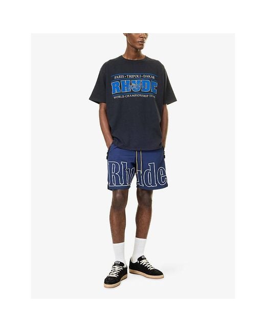Rhude Blue Logo Ripstop-Nylon Shorts for men