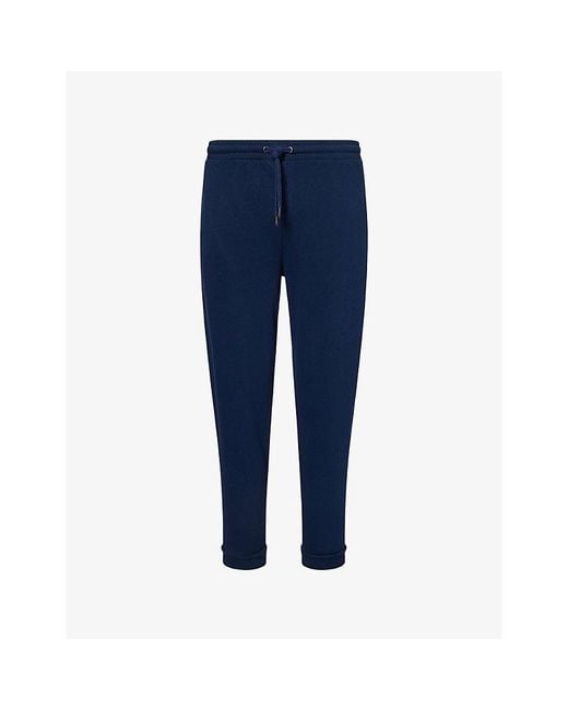 Derek Rose Blue Quinn Tapered Cotton-Jersey Jogging Bottoms for men