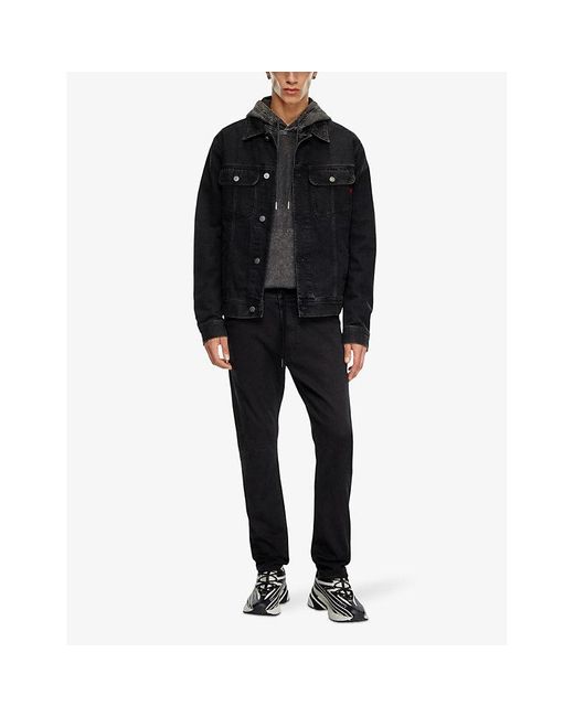 DIESEL Black 2032 D-Krooley Straight-Leg Tie-Waist Stretch-Denim Jeans for men