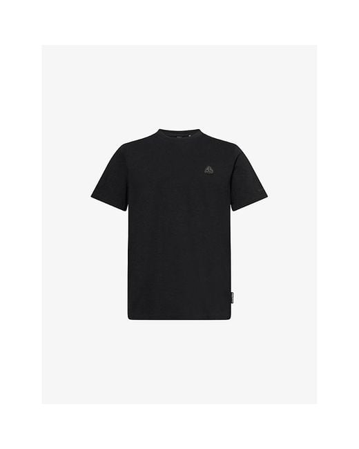 Moose Knuckles Black Crescent Brand-Plaque Cotton-Jersey T-Shirt for men