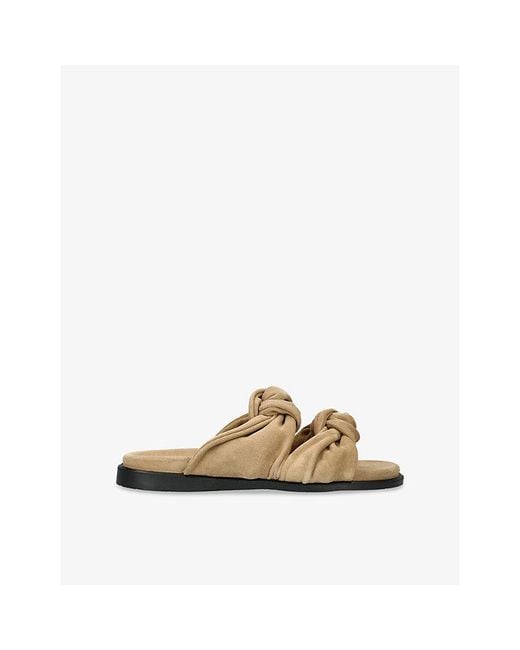 Dear Frances Natural Tye Suede Slides