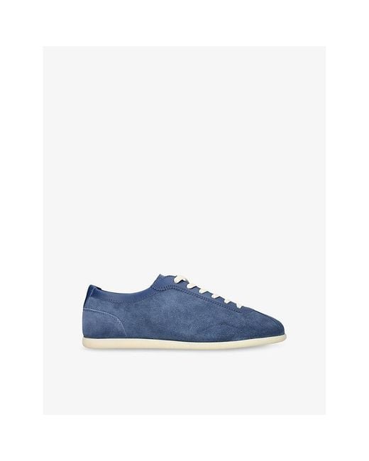 Brunello Cucinelli Blue Branded Suede Low-Top Trainers for men