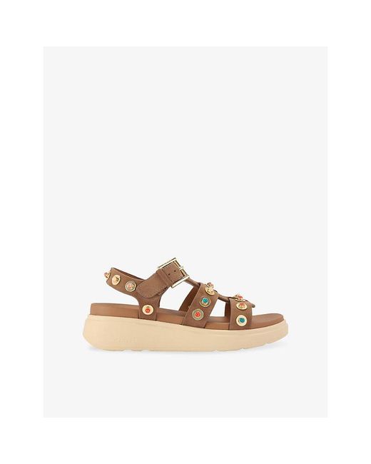 Carvela Kurt Geiger Natural Amalfi Suede Flatform Sandals