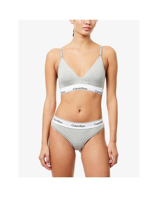 Calvin Klein White Icon Modal Cotton-Blend Thong