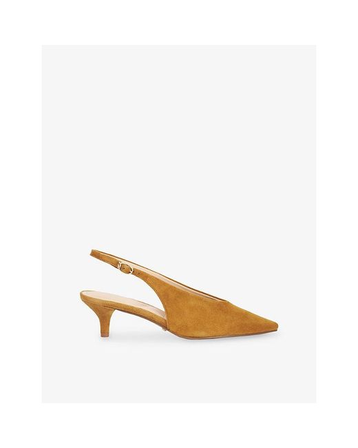 Dune Natural Credibility Slingback Suede Courts