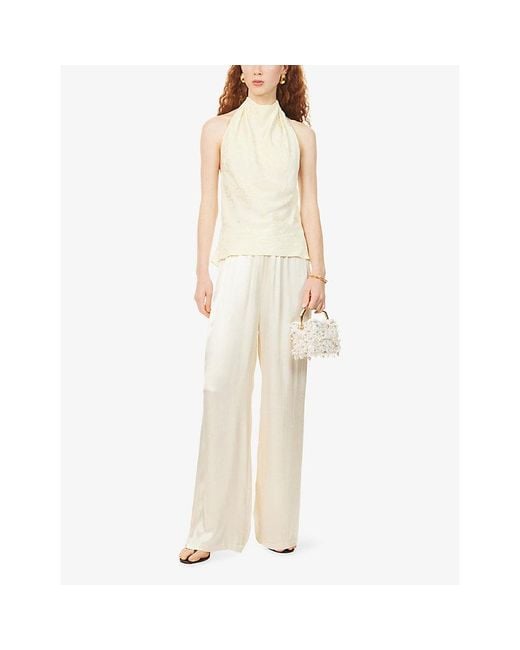 Anna October Natural Shirley Halter Satin Top