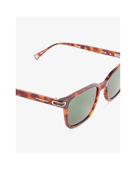 Orlebar Brown Green Robbie Rectangular Acetate Sunglasses