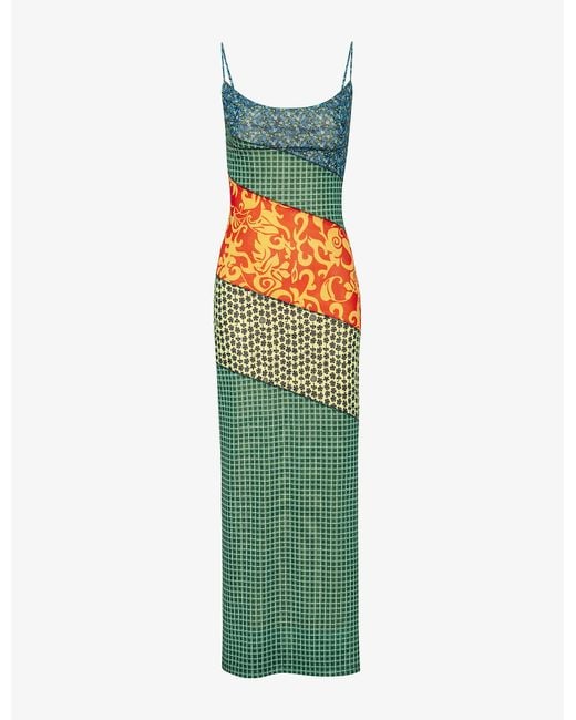 Miaou Multicolor X Paloma Thais Panelled Stretch-woven Maxi Dress