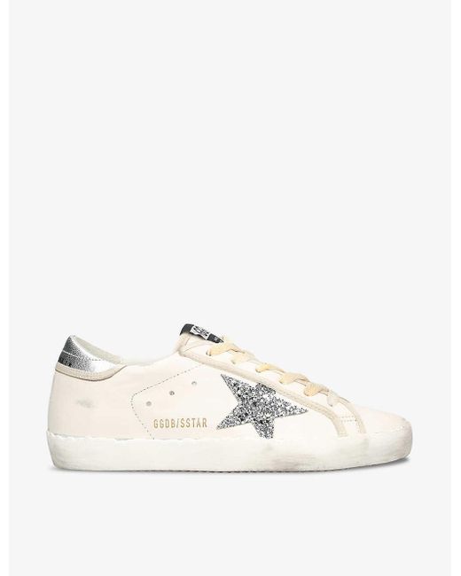 Golden Goose Deluxe Brand Natural Superstar 80185 Logo-print Leather Low-top Trainers
