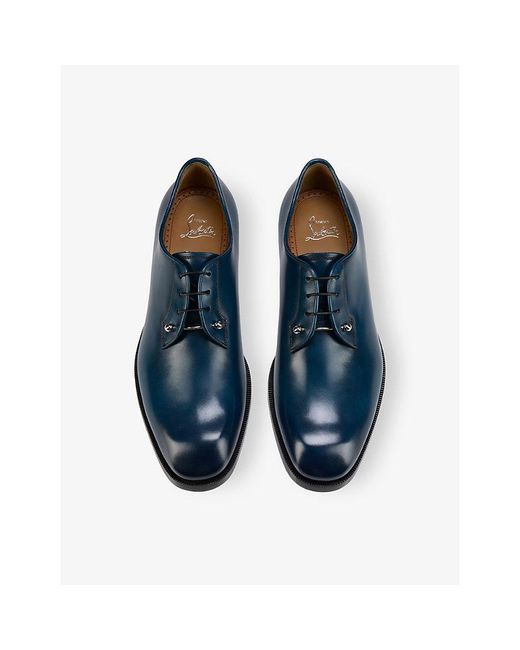 Christian Louboutin Blue Chambeliss Flat Derby Leather Shoes for men