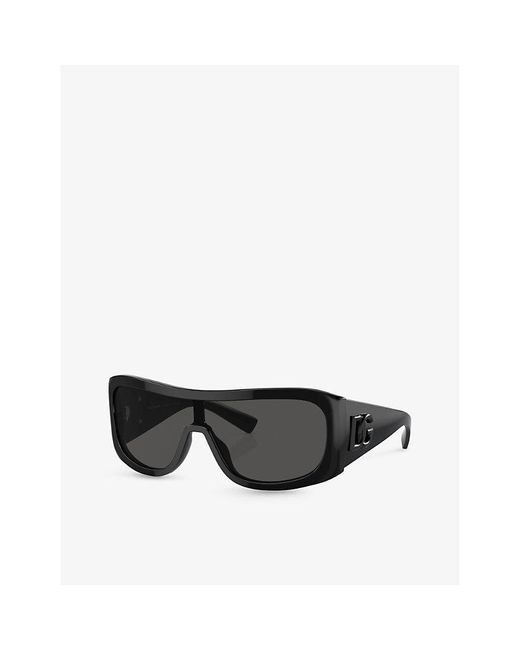 Dolce & Gabbana Black Dg4454 Rectangle-frame Acetate Sunglasses