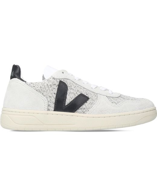 Veja Gray V10 Flannel And Suede Trainers