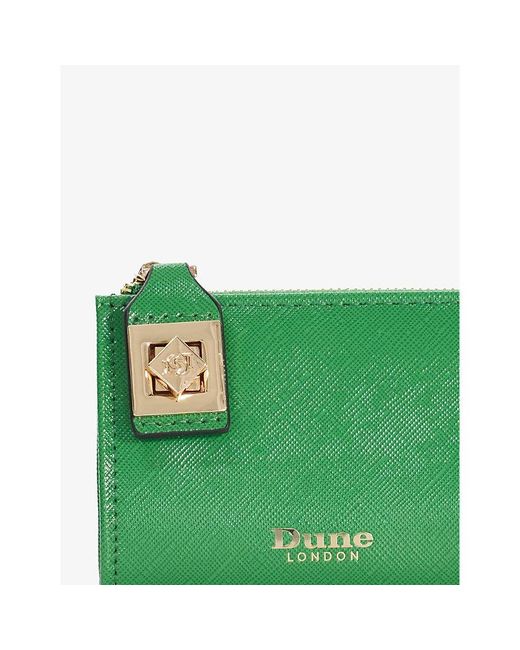 Dune Green Koined Turnlock Faux-leather Cardholder