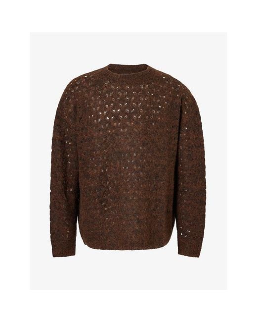 Represent Brown Vandal Brand-Patch Wool-Blend Jumper for men