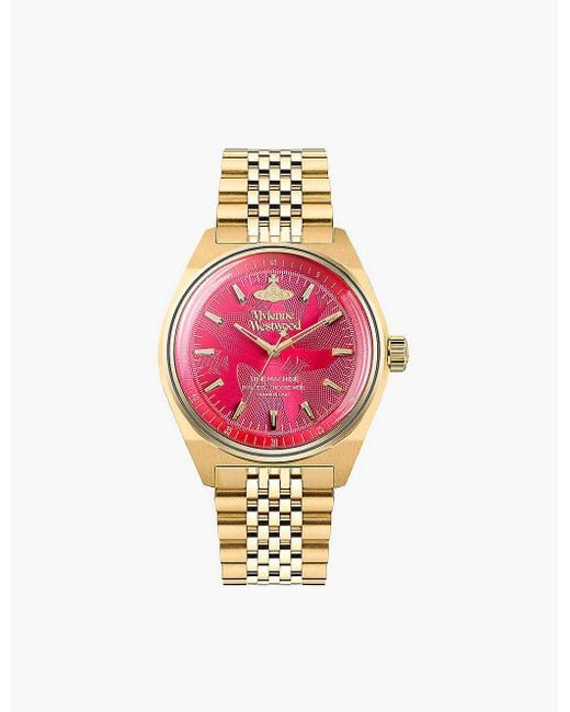 Vivienne Westwood Pink Vv251rrgd Lady Sydenham Stainless-steel Quartz Watch