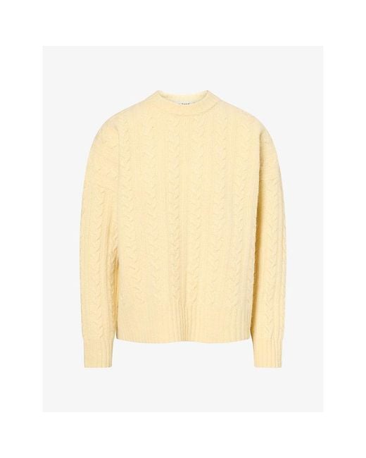 RÓHE Frames Yellow Oversized Cable-Knit Wool Jumper