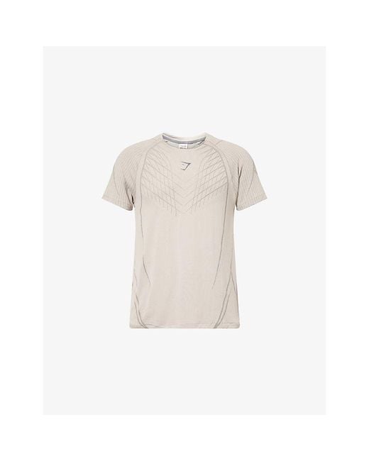 GYMSHARK Natural Apex Seamless Crewneck Woven T-Shirt for men