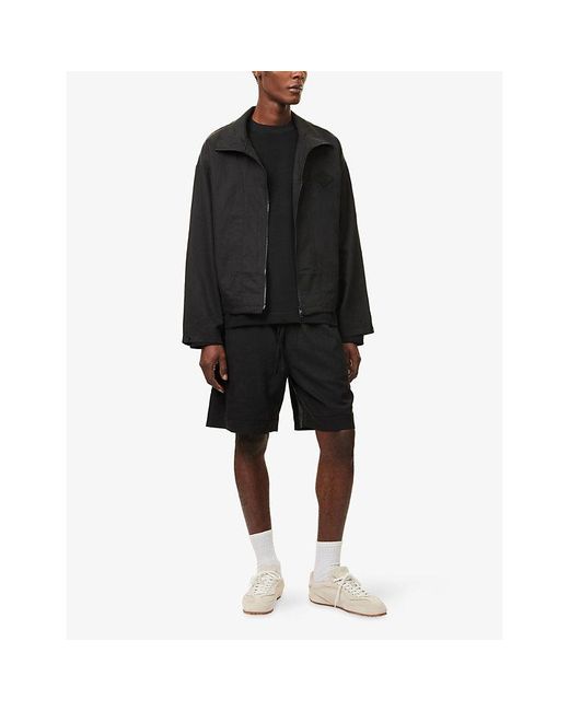 The Couture Club Black Cupro Panelled Woven Shorts for men