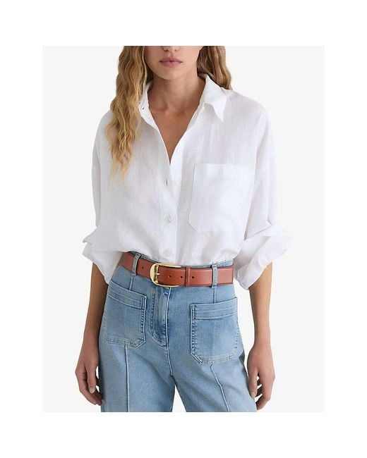 Reiss Brown Sammy Leather Belt