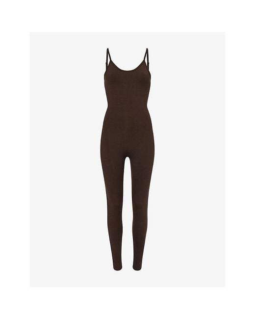 Alo Yoga Brown One And Done Camisole Stretch-Jersey Unitard