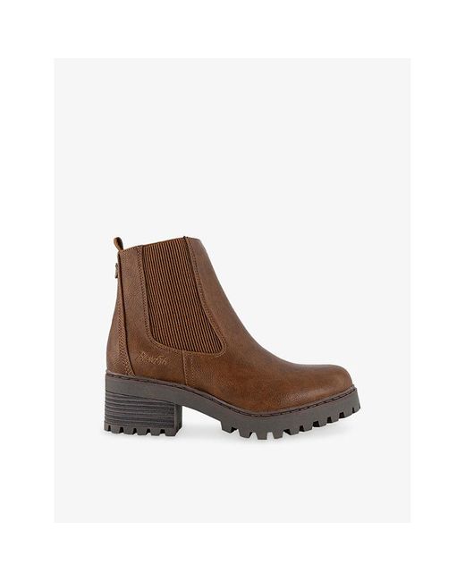 Blowfish Brown Leven Faux-Leather Chelsea Boots