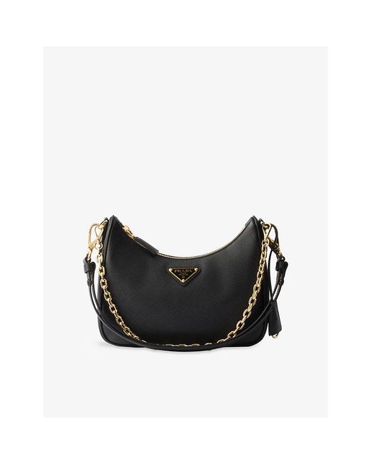 Prada Black Re-Edition 2005 Saffiano-Leather Shoulder Bag