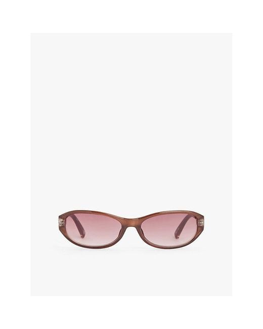 Le Specs Pink Dont Cha Oval-Frame Polycarbonate Sunglasses