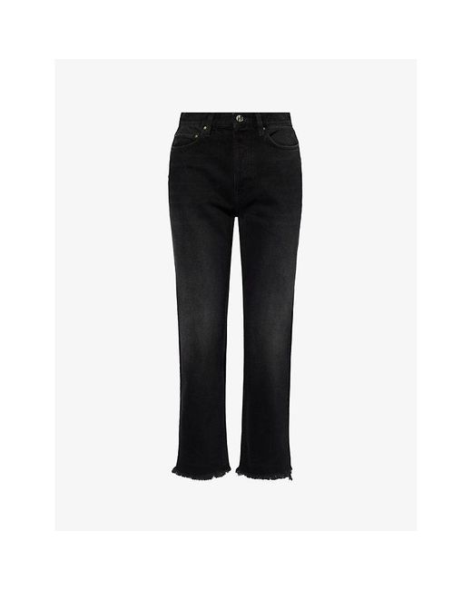 Totême  Black Straight-leg Mid-rise Organic-cotton Jeans