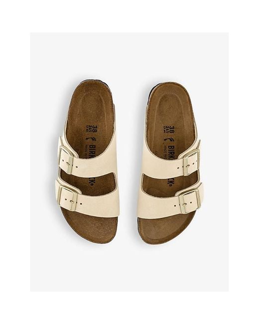 Birkenstock White Arizona Two-strap Leather Sandals