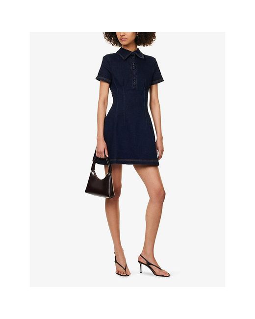 Odd Muse Blue Collared Denim Mini Dress