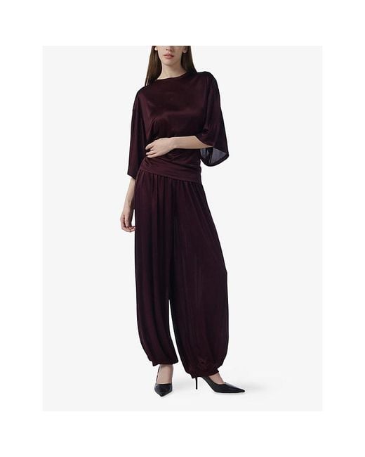 eem Brown Harem Satin Trousers
