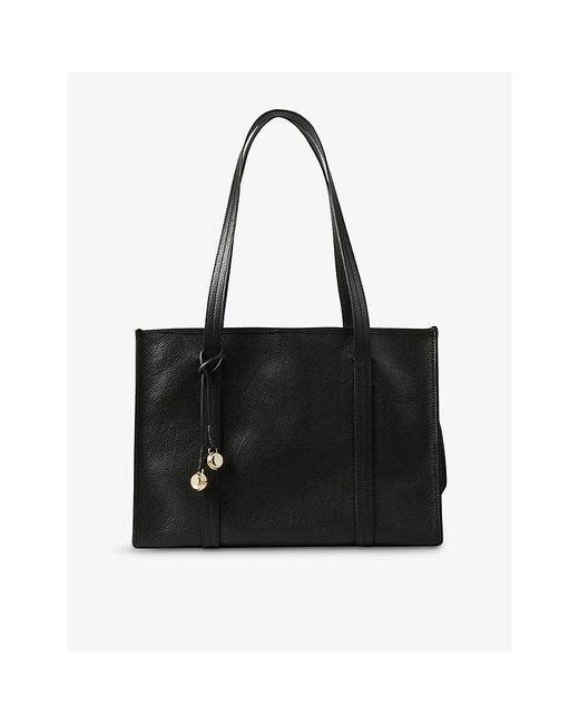 Sandro Black Soft Leather Shopping Tote Bag