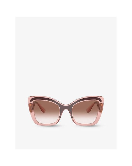 Dolce & Gabbana Pink Dg6170 Butterfly-frame Nylon Sunglasses
