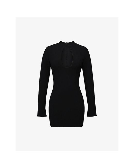 House Of Cb Women's Black Lotus Keyhole-Detail Stretch-Crepe Mini Dress Xs  (A-C Cup) - www.rajagirimanappuram.com