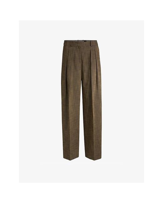 Boss Green Centre-Crease Straight-Leg Mid-Rise Woven Trousers