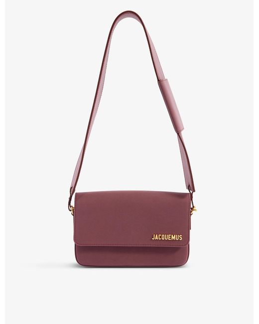 Jacquemus Le Carinu Leather Shoulder Bag in Burgundy (Red) | Lyst