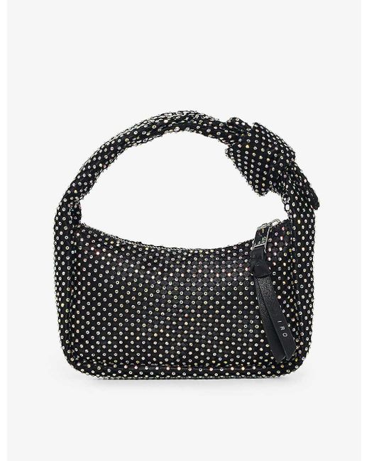 IRO Black Noue Baby Stud-embellished Woven Hand Bag
