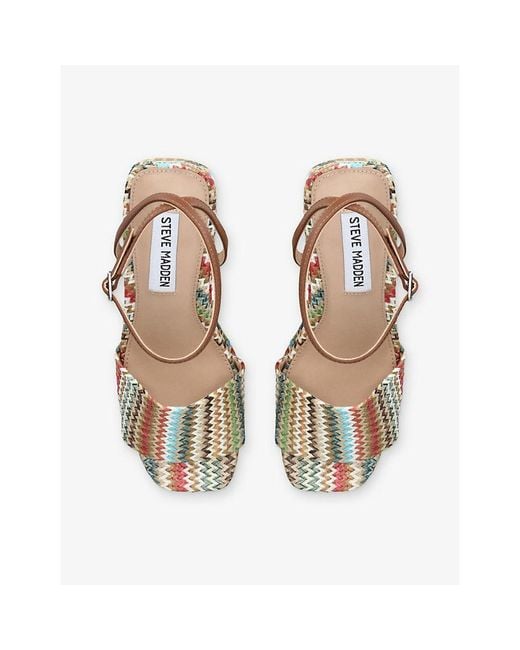 Steve Madden Metallic Outright Woven Wedge Sandals